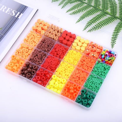 2480pcs Thanksgiving Fall Polymer Clay Beads Charms Friendship Bracelet Necklace Earring Jewelry Making kit, Accessories for Arts Crafts DIY Gifts for Women Girls - color: A5#Thanksgiving Fall