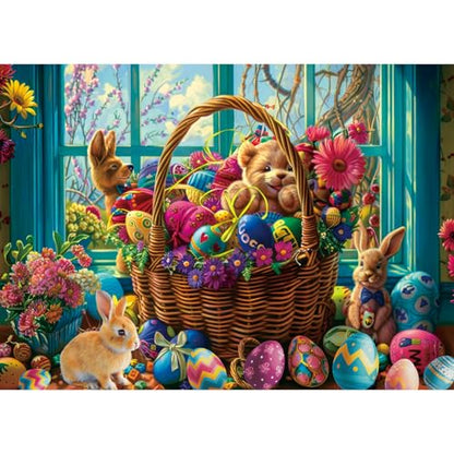 Puzzles for Adults 1000 Pieces, Jigsaw Puzzle for Adults, Fun Challenging Puzzle, A Basket of Easter Egg Wonders Puzzles Game, Interlock Perfectly No Dust, Gifts for Easter Earth Day - color: Easter Egg