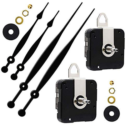 Youngtown 2 Pack High Torque Long Shaft Clock Movement with 10" Spade Hands