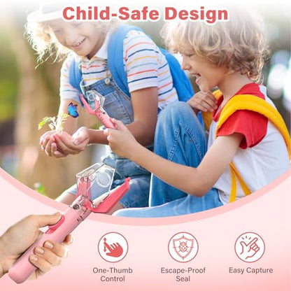 Bug Catcher for Kids with 6X Magnifier, STEM Educational Exploration Toys - color: Pink