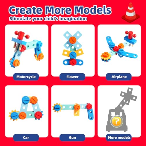GAIETYDIY Toddler Kids Tool Set - Wooden Tools with Firetruck Shaped Box - color: Truck