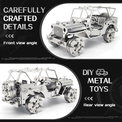FILASLFT 3D Metal Puzzles for Adults,Mechanical Iron Blood Car 3D Puzzles - color: A4-iron Blood Car-silvery