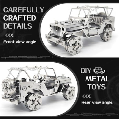 FILASLFT 3D Metal Puzzles for Adults,Mechanical Iron Blood Car 3D Puzzles - color: A4-iron Blood Car-silvery