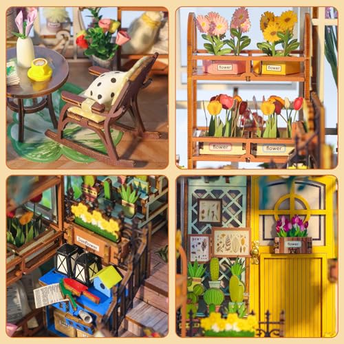 Book Nook Kit for Adults Teen, Miniature House Kit Garden Dolhouse - color: Garden House