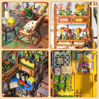 Book Nook Kit for Adults Teen, Miniature House Kit Garden Dolhouse - color: Garden House