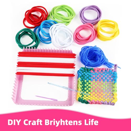 Kqiang Weaving Loom Kit for Adults: Potholder Loom Kit DIY Arts and Crafts for Adults, Easy Rainbow Loom Knitting for Beginners,Gift Ideas