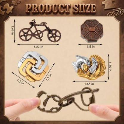 48 Pcs Metal Brain Teaser Puzzles Set for Adults, Fashionable - style: Fashionable