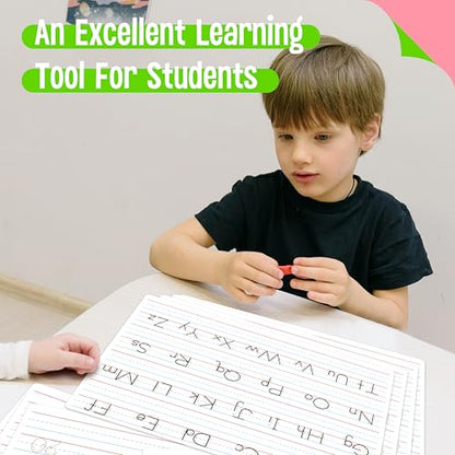8 Packs Alphabet & Number Whiteboards, Double Sided Dry Erase Board Letters Numbers Tracing Writable and Erasable Handwriting Board for Kids, Students, Classroom and Home (Each Measures 12” x 9”) - color: Alphabet & Number Whiteboards