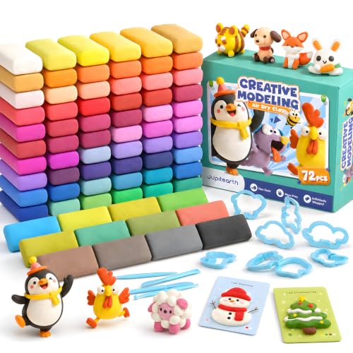 JUPITEARTH Air Dry Clay for Kids, 72 Colors Modeling Clay Kit - color: 72 Colors