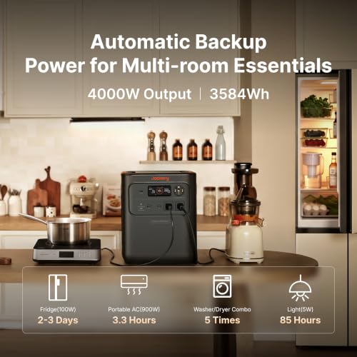 Jackery HomePower 3600 Pro Max Power Station, 3584Wh, 2000W 120V/4000W 240V - style: HomePower 3600 Pro Max