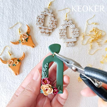 Keoker Polymer Clay Jewelry Making Kit, 103 PCS Clay Earring Making Kit for Teens and Adults, Fashion Designer Kits, Polymer Clay Earrings Kit Crafts, Great Gifts - color: basis