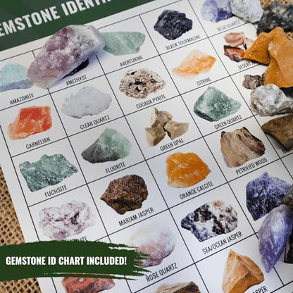 ASR Outdoor 14pc Gemstone Paydirt Rocks and Minerals Collection of 5lb Madagascar Genuine Rough Gems - style: 14pc Madagascar Kit