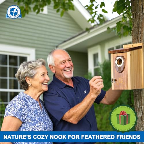 SISTERBIRD 2 Pack Bird House, Premium Bird Houses for Outside Warming Gifts - color: Medium-roast coffee color -- 2PK