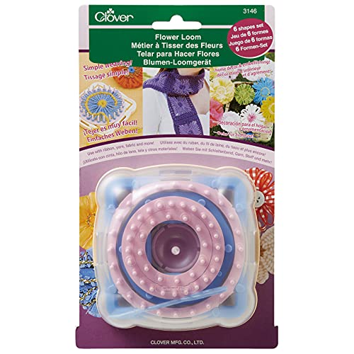Clover "Hana-Ami" Flower Loom 6 Shape Set, Pink/Blue (3146)