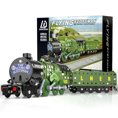 Lucky Doug STEM Building Projects Model Train Set Toys for Boys Kids 8 9 10 11 12 Years Old and Older - 340 PCS DIY Metal Building STEM Toys - style: 869-1