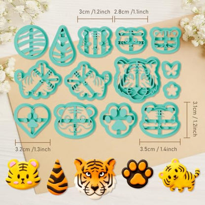 ORIGACH 14 Pcs Tiger Polymer Clay Cutters Set - style: Tiger
