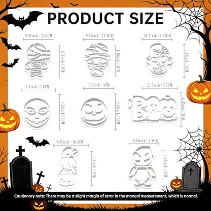 8 Pcs Halloween Polymer Clay Cutters Set - Zombie, Mummy & Spooky Themed Clay Cutters for Polymer Clay Jewelry Making, Perfect Halloween Party Gift - color: Mummy