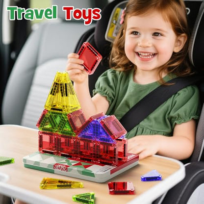 Magnetic Tiles Travel Storage Mini STEM Blocks Festive Box 26PCS 3+ - size: Travel