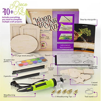 Craft Culture Beginners Wood Burning Kit for Kids, Teenage Boys & Girls - Easter Gifts for Boy & Girl - Craft Projects Birthday Gift Idea for Children Teen Woodburning DIY Hobby Kits Art Activities