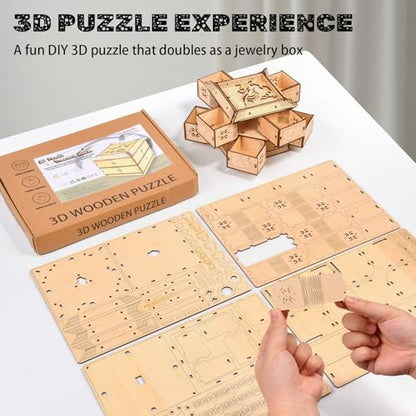 3D Wooden Puzzles for Adults - Mechanical Dragon Treasure Chest Model Kit, DIY Engineering Project, Unique Gift for Women, Collectible Art and Home Display - style: Mechanical Dragon Treasure