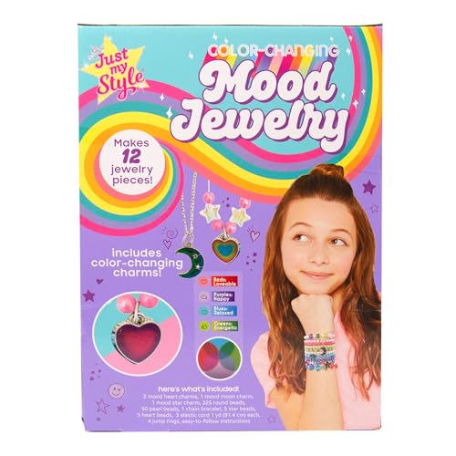 Just My Style Color-Changing Mood Jewelry Making Kit, Bracelet & Necklace Making Kit, Arts & Crafts Kit for Girls & Boys Ages 6-10