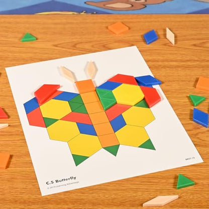 LEARNING ADVANTAGE Pattern Block Cards, Set of 20