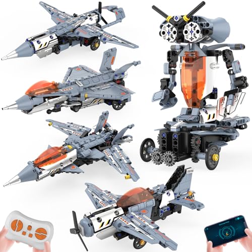 STEM Robot Building Set, 5-in-1 Remote & APP Controlled Robot Toys for Kids Ages 6-16, 334 Pcs DIY Building Blocks Engineering Science Educational Kit, Birthday Gift for Boys Girls - color: K96231