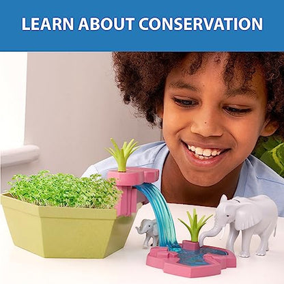 Wild Scenes Elephants' Watering Hole - Grow & Play Kit Environmentally Friendly Wildlife Conservation Toy - Animal Playset for Kids Ages 4 and Up - style: Elephants' Watering Hole