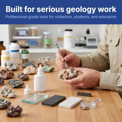 United Scientific™ Mineral ID Kit, 7 Piece Geology Rock Testing Tools