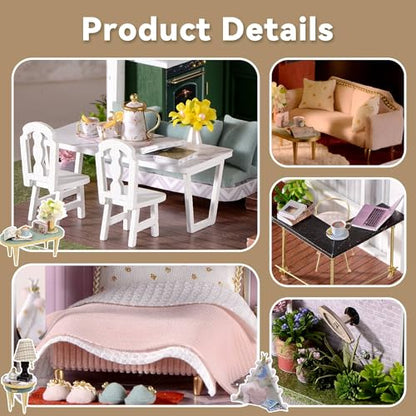 Flever Dollhouse Miniature DIY House Kit Creative Room with Furniture for Romantic Artwork Gift (Monet Garden) - color: Monet Garden
