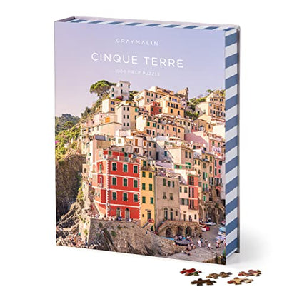 Galison Gray Malin Cinque Terre 1000 Piece Puzzle, Collector Book Box - color: Cinque Terre