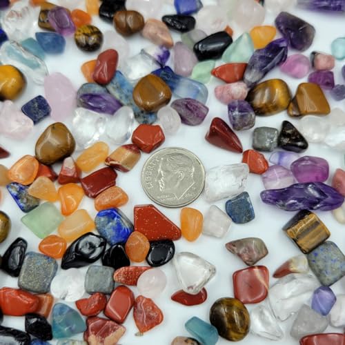 10 Kinds Gemstones and Crystals Set Tumbled Chips Crystals for Jewelry Making,Candle Making,Crushed Stones Rocks and Minerals Science Kit,Black Tourmaline,Rhodonite