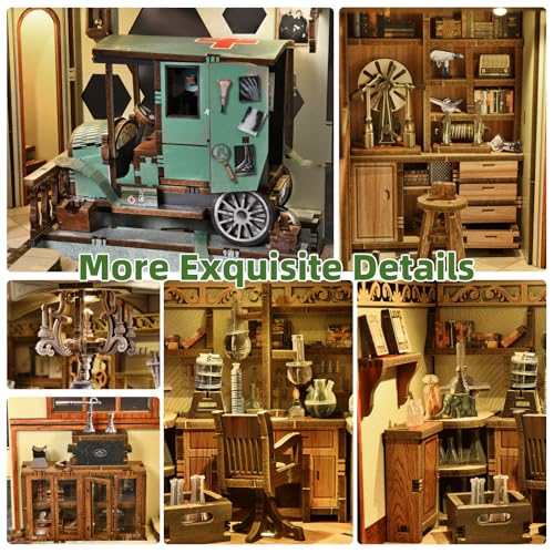 MiniCity Book Nook Kit, DIY Miniature Dollhouse Book Nook Kit with Dust Cover and LED Light-The Radium Lady - color: The Radium Lady
