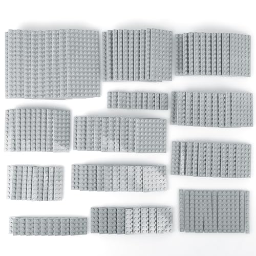 MALEKO Building Bricks Base Plates, 135PCS Small Baseplates (Light Grey) - color: 135pcs Grey