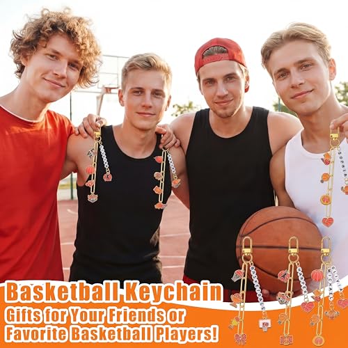 CraftyDream 558Pcs Basketball Charm Keychain Making Kit Name Bead DIY Craft - style: Basketball