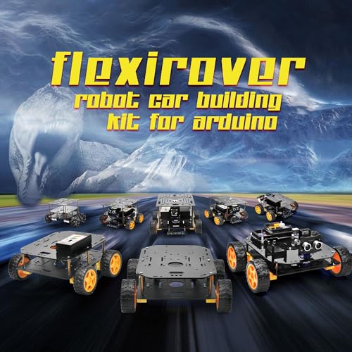 OSOYOO FlexiRover Building Kit for Arduino – Customizable Robot Car Chassis with 4 TT Motors and Wheels, Ideal for Robotics Development (Not Included Main Board for Arduino)