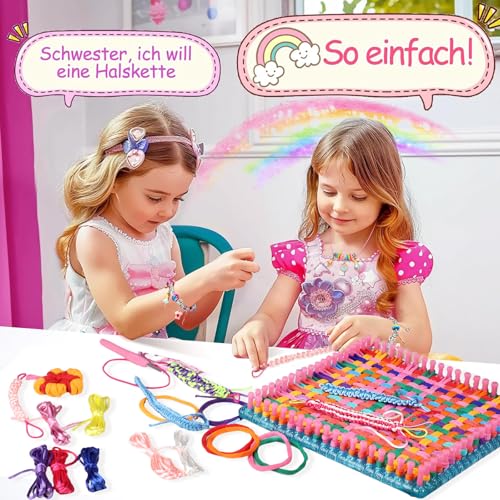 MOVATEK 328PCS Weaving Loom Kit with Friendship Bracelet Making Kit, 12 Colors Loom Loops, DIY Craft Kits, Bracelet & Coaster Weaving Making Kit