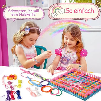 MOVATEK 328PCS Weaving Loom Kit with Friendship Bracelet Making Kit, 12 Colors Loom Loops, DIY Craft Kits, Bracelet & Coaster Weaving Making Kit