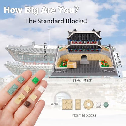 Oichy Namdaemun Model Building Kits, World Famous Architecture Building Blocks Set, Collection Namdaemun Toys Gifts Set for Adults and Kids(900 PCS) - color: Namdaemun