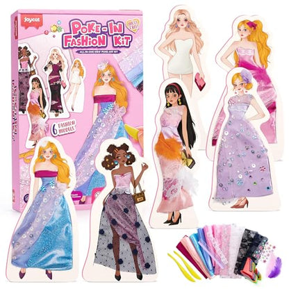 JoyCat Fashion Design Poke Art Kit for Girls, 6 No-Sew Mannequins - color: Dress Up Fashion Kit