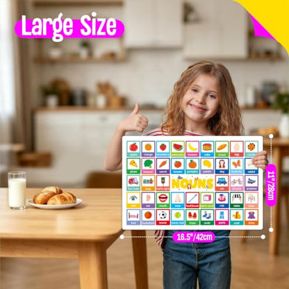 Non-Slip Placemats Washable Table Mat for Kids, 6 Pack - style: CVC, CVCC & CCVC Words