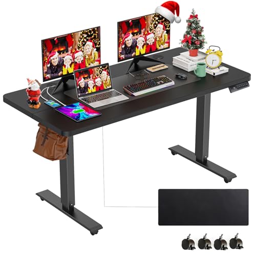 farexon 55x24 Inch Electric Standing Desk with Mouse Pad, Black - color: Black, size: 55 x 24''