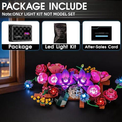 LED Light Kit Compatible with Lego 11503 The Botanical Collection Flower Wall Set, Light Kit for Lego 11503 Building Blocks Model, Not Included The Model Set - color: 11503 Flower Wall Set
