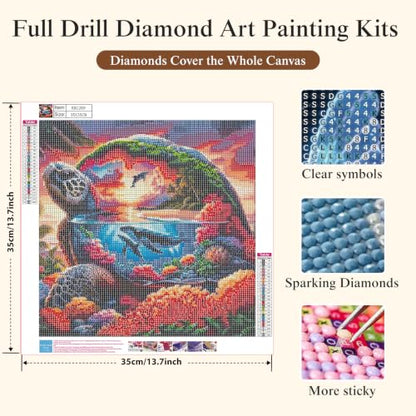 CSZPPQAF Diamond Painting Kits for Adults, Sea Turtle Diamond Art - color: KM1269-1