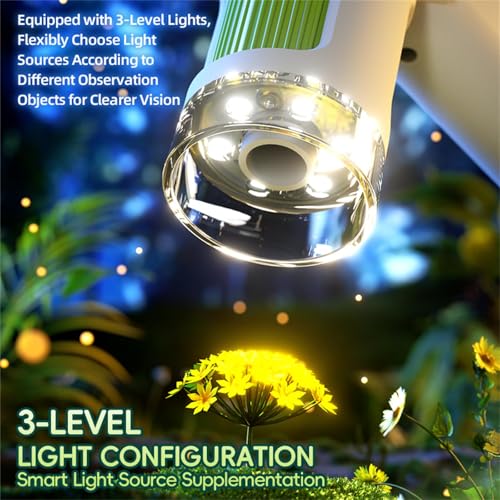 Microscope for Kids,1600X Digital Microscope with 4.0" HD Screen, 3-in-1 Portable Microscopes with Slides,STEM Educational Science Toy for Ages 6-12 Christmas Birthday Gifts for Boys & Girls (Grey)