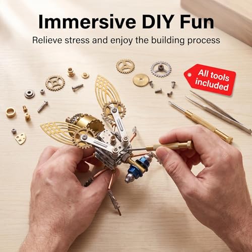 3D Metal Puzzles for Adults Teens-160+Pcs-Mechanical Fruit FIy Bee Insect Models-3 Hours to Build-Ideal for Birthday Gifts and Decorations(Mechanical Fruit Fly) - style: Mechanical Fruit Fly