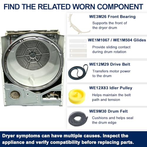 WE49X20697 Dryer Bearing Kit Replacement for Select GE Dryers