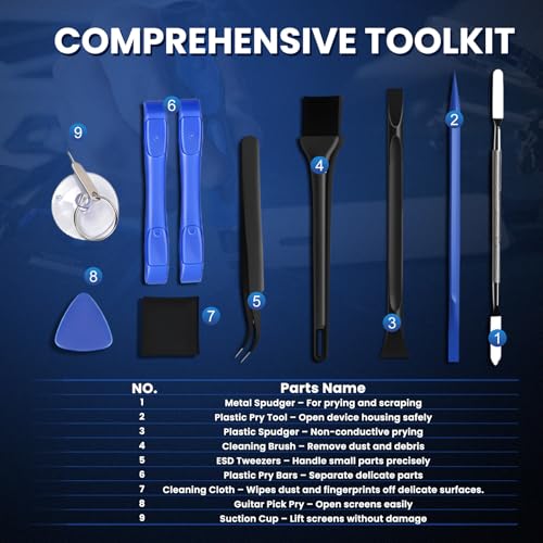 142Pcs Precision Screwdriver Set for Electronics–Multi-Bit Repair Tool Kit for iPhone,MacBook,Laptop,Tablet,PS4,Xbox,Nintendo|Magnetic Mat,ESD Tweezers,Suction Cup&Spudger|Comes with Repair Tool Bag - color: 142 Pcs