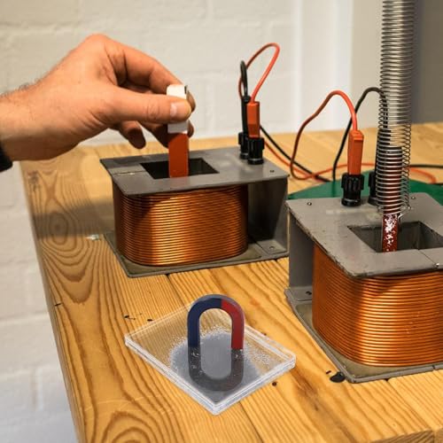 CLISPEED Magnetic Field Demonstrator Iron Filings Case with Magnet for Physics Experiments Science Experiment Instrument for Classroom Teaching Student-Led Demonstrations 3.70 X 2.75 X 0.47 in