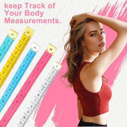 Tape Measure Soft Measuring Tape 60-Inch Double Scale Ruler Fabric Sewing Tailor Cloth Measurement Craft Supplies,5 Pack, 5 Color